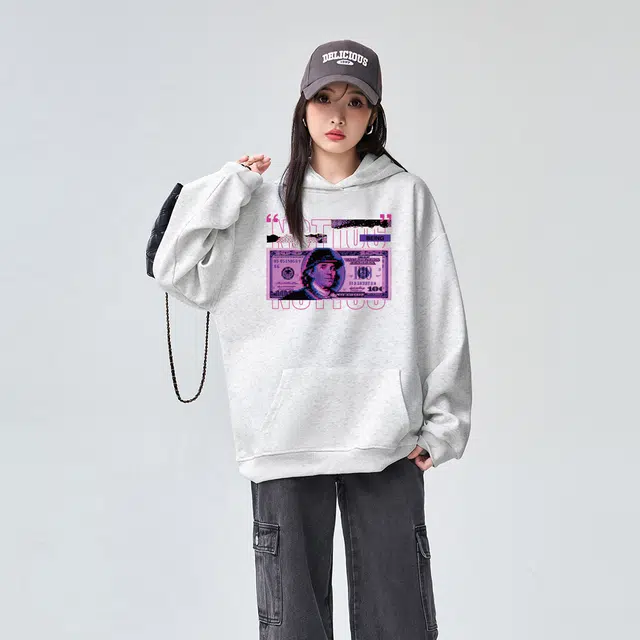 棉购 秋冬加绒加厚学生美式帽衫情侣装重磅宽松上衣宽松街头时尚潮流卫衣 男女同款