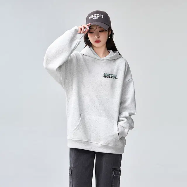 棉购 连帽春秋学生秋冬加绒加厚潮流美式重磅外套卫衣 男女同款