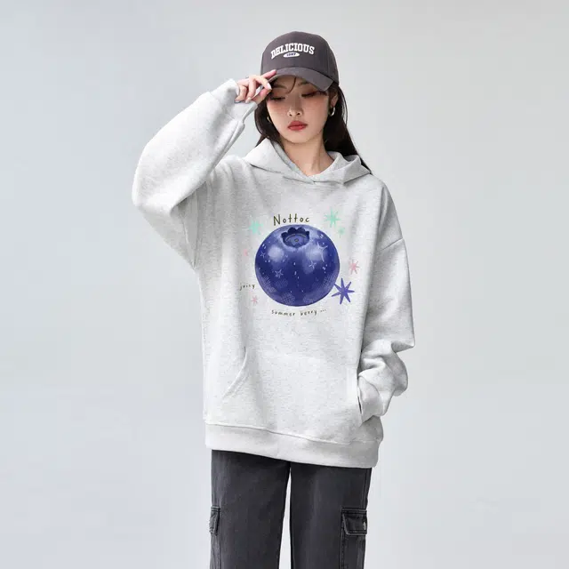 棉购 美式复古连帽宽松通勤舒适时尚简约长袖卫衣 女款