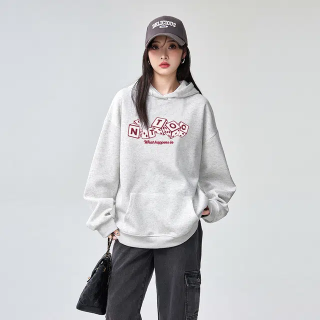 棉购 潮流美式连帽加绒加厚长袖卫衣 男女同款