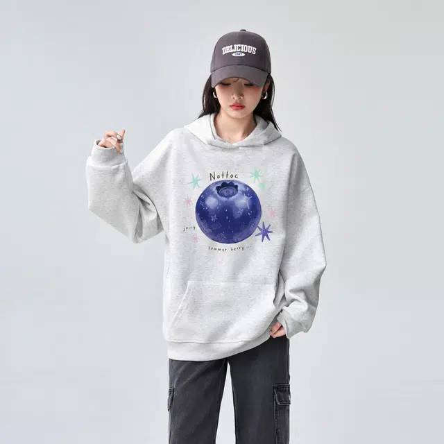 棉购 美式复古连帽宽松通勤舒适时尚简约长袖卫衣 女款