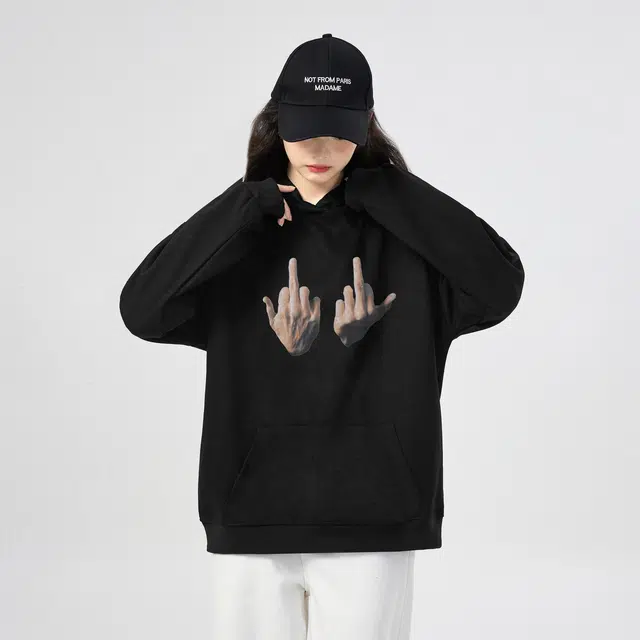 棉购 连帽百搭潮流印花美式卫衣 男女同款