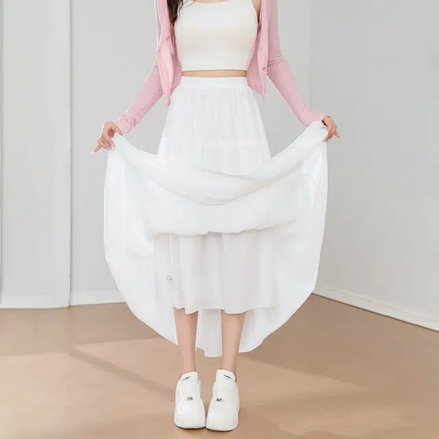 棉购 中腰内衬宽松甜美清新可爱风休闲长裙 女款