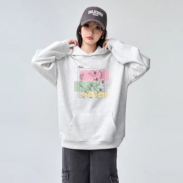 棉购 连帽加绒加厚长袖上衣外套个性潮流休闲舒适卫衣 女款