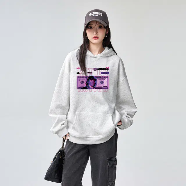 棉购 秋冬加绒加厚学生美式帽衫情侣装重磅宽松上衣宽松街头时尚潮流卫衣 男女同款