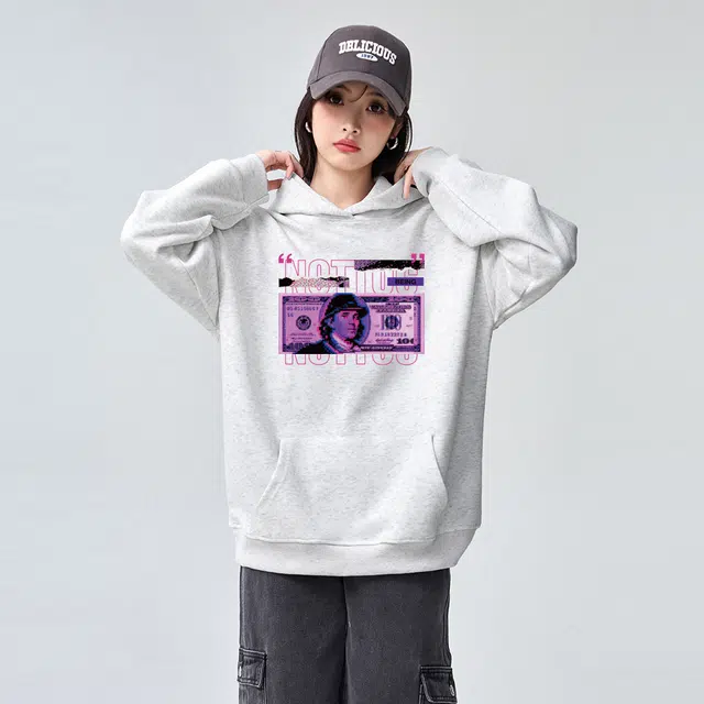 棉购 秋冬加绒加厚学生美式帽衫情侣装重磅宽松上衣宽松街头时尚潮流卫衣 男女同款