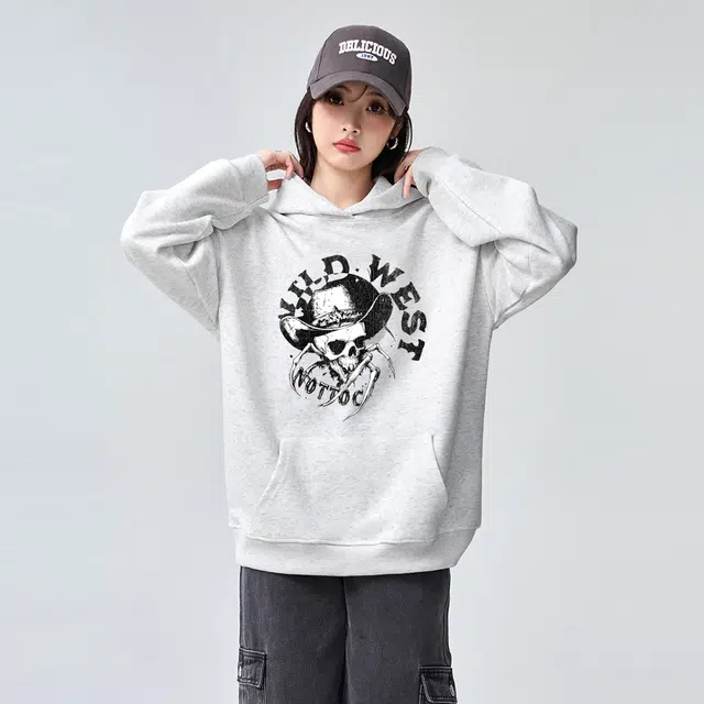 棉购 美式潮流连帽高级感休闲卫衣 男女同款