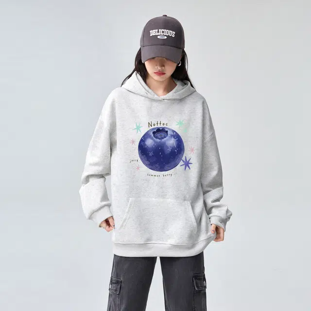 棉购 美式复古连帽宽松通勤舒适时尚简约长袖卫衣 女款