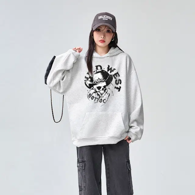 棉购 美式潮流连帽高级感休闲卫衣 男女同款