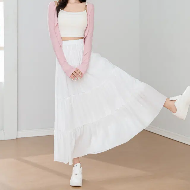 棉购 中腰内衬宽松甜美清新可爱风休闲长裙 女款