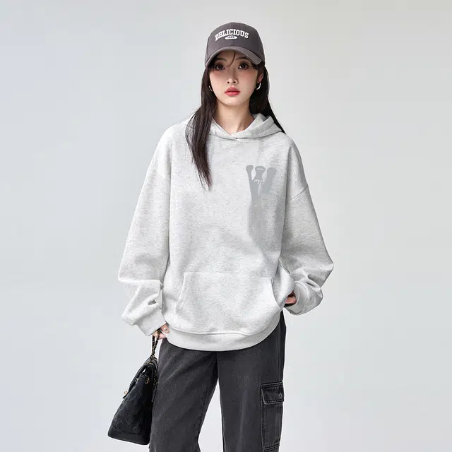 棉购 美式复古重磅连帽宽松时尚潮流长袖卫衣 男女同款