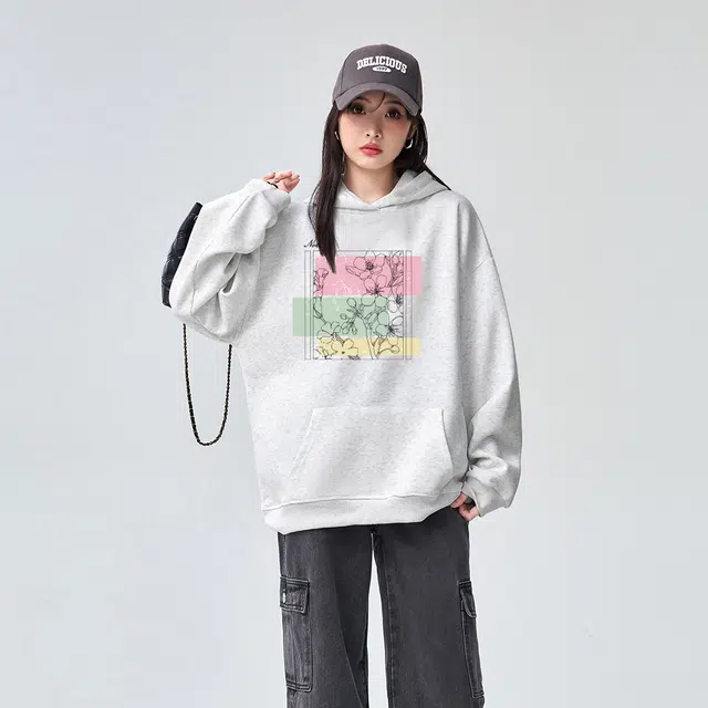 棉购 连帽加绒加厚长袖上衣外套个性潮流休闲舒适卫衣 女款