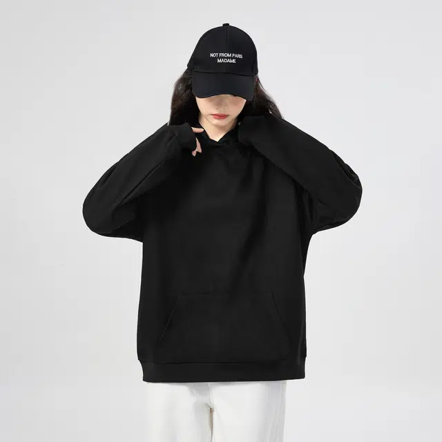 棉购 连帽潮流薄款宽松慵懒长袖卫衣 男女同款