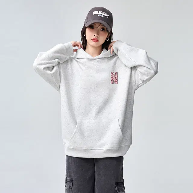 棉购 背面加绒加厚连帽重磅宽松豹纹印花美式复古卫衣 男女同款