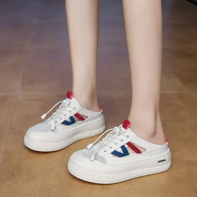 金迈王 小众复古百搭舒适时尚 橡胶底 防滑包头拖鞋 女