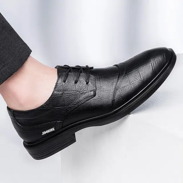 金迈王 头层牛皮 舒适百搭 简约日常 正装皮鞋 男款