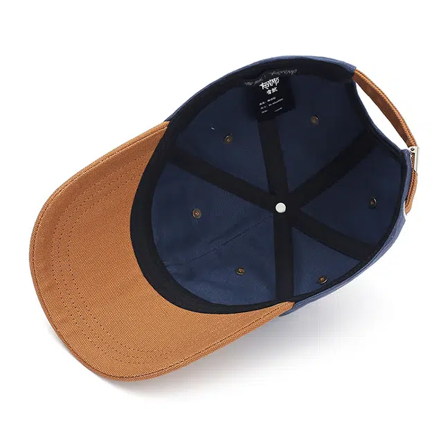 肯默 美式街头拼色字母刺绣遮阳防晒 棉 鸭舌帽 男女同款情侣款