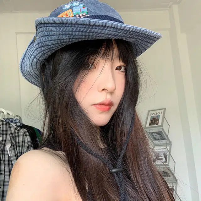 梦特娇 小火车刺绣水洗做旧春夏遮阳防晒 棉 渔夫帽 男女同款情侣款