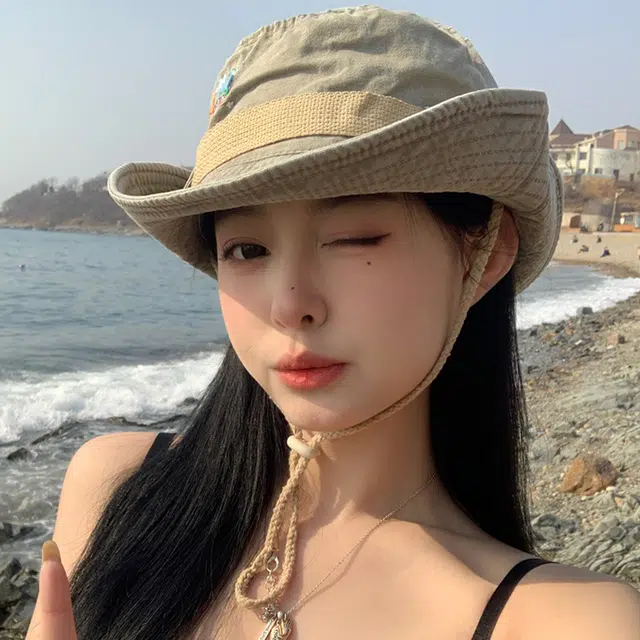梦特娇 小火车刺绣水洗做旧春夏遮阳防晒 棉 渔夫帽 男女同款情侣款