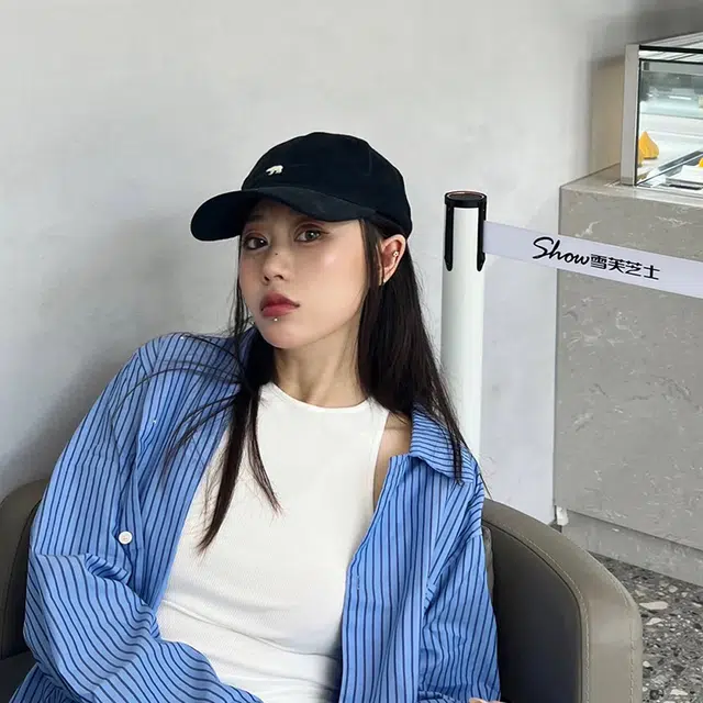 梦特娇 北极熊刺绣大弯檐显脸小中性 棉 鸭舌帽 男女同款情侣款