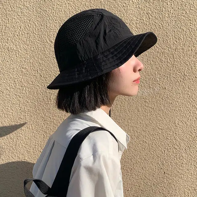 梦特娇 日系镂空透气户外速干防晒 尼龙 渔夫帽 男女同款情侣款