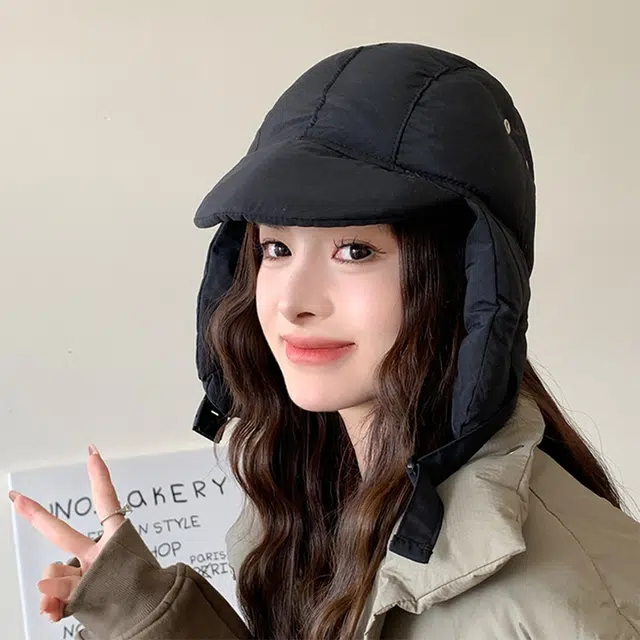 梦特娇 户外骑车滑雪百搭护耳保暖纯色 锦纶 雷锋帽 男女同款情侣款