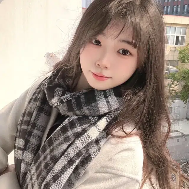 梦特娇 经典英伦风双面加厚小格纹流苏秋冬保暖 绒线围巾 男女同款情侣款