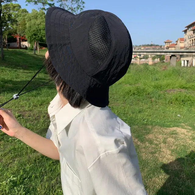 梦特娇 日系镂空透气户外速干防晒 尼龙 渔夫帽 男女同款情侣款
