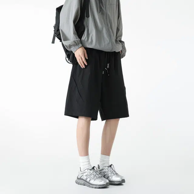 敦煌博物馆 美式街头拼接透气舒适跑步滑板篮球五分裤宽松直筒机能百搭运动休闲短裤 男女同款