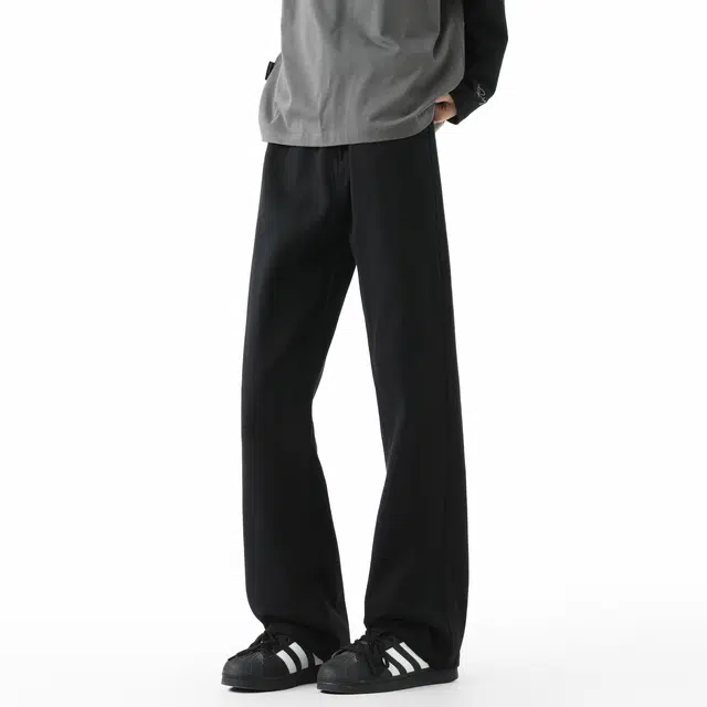 敦煌博物馆 美式高街做旧水洗扩散渐变直筒阔腿微喇垂感显高显瘦休闲长裤高级感潮流无性别主义宽松舒适基础百搭柔软牛仔裤 男女同款