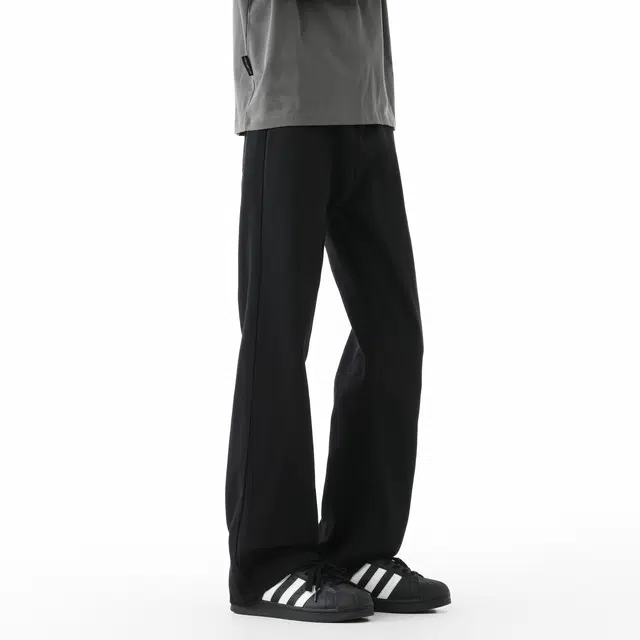 敦煌博物馆 美式高街做旧水洗扩散渐变直筒阔腿微喇垂感显高显瘦休闲长裤高级感潮流无性别主义宽松舒适基础百搭柔软牛仔裤 男女同款