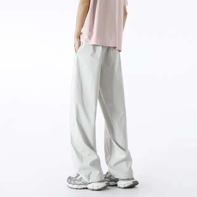 敦煌博物馆 美式基础款户外登山徒步机能风潮牌街头嘻哈铆钉褶皱设计感宽松直筒百搭垂感拖地休闲裤 男女同款