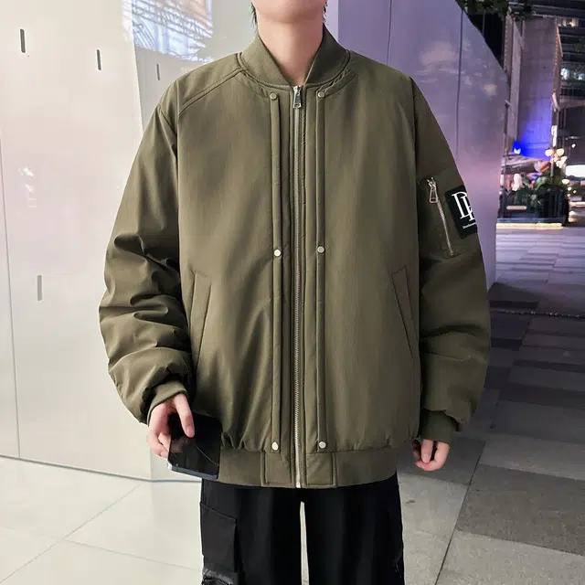 敦煌博物馆 白鸭绒简约款侧边字母魔术贴棒球领户外保暖防寒大码羽绒服 男女同款