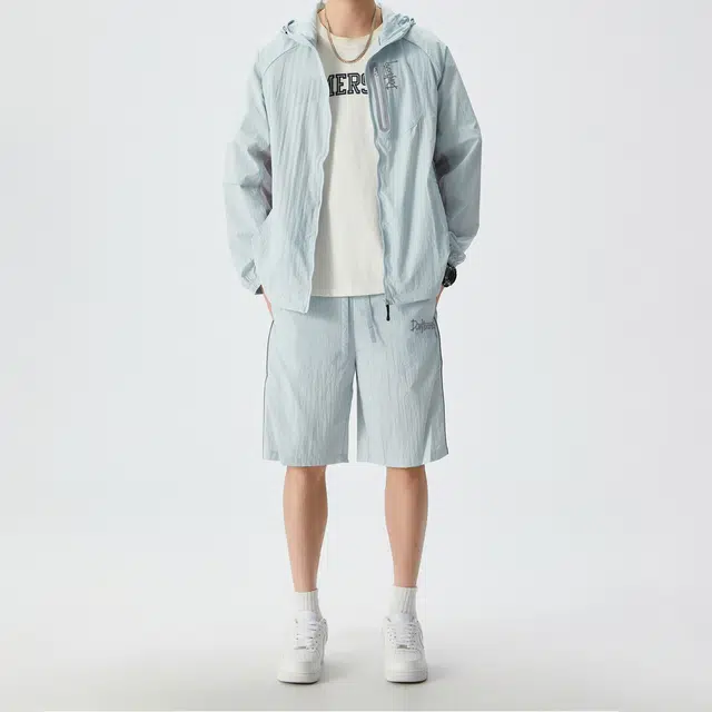 敦煌博物馆 运动透气连帽纯色百搭防晒服 男女同款