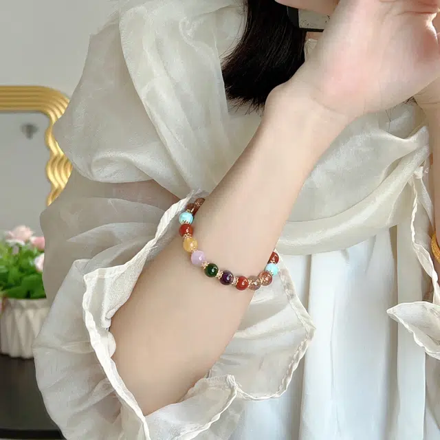 【春日幻想】 浮笙梦 多宝多福 新中式国风多巴胺色简约精致小众轻奢高级感设计叠戴招财进宝好运连连日常通勤处理 多色水晶 手串 女款