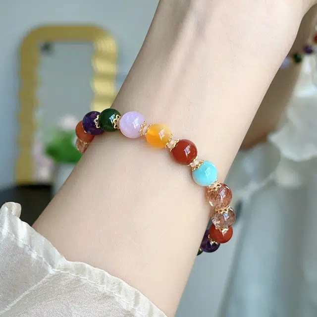 【春日幻想】 浮笙梦 多宝多福 新中式国风多巴胺色简约精致小众轻奢高级感设计叠戴招财进宝好运连连日常通勤处理 多色水晶 手串 女款