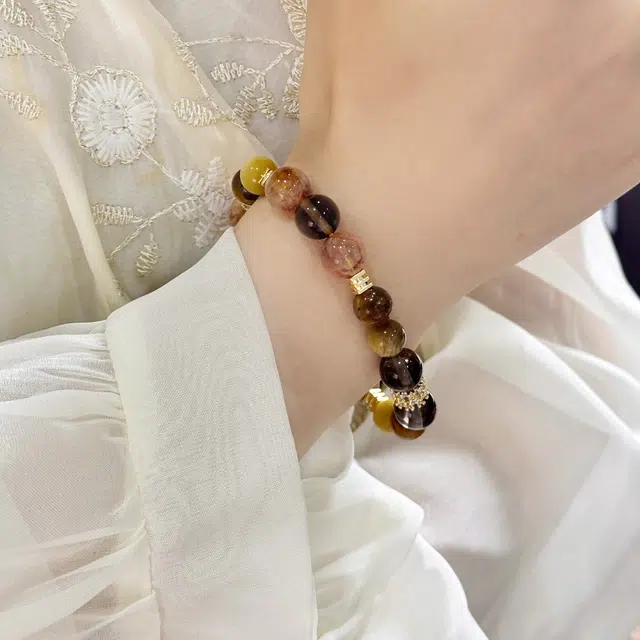 【事业顺利】 浮笙梦 招财进宝时来运转八方来财小众寓意好转运五行土能量磁场叠戴手饰好运天然 黄水晶 手串 男女同款情侣款