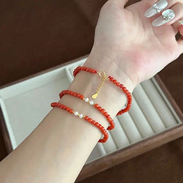 浮笙梦 经典中式古典风百搭简约高级感小众设计平安如意好运连连百搭日常通勤天然 玛瑙 项链 男女同款情侣款