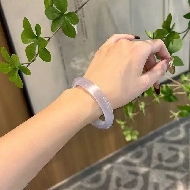 周阿尤 柔美优雅素圈典雅精致镯 琉璃 手镯 女款