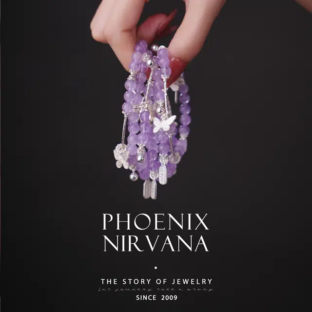 考神附体 凤凰涅磐 金榜题名 万事顺遂 纳运福牌转运珠 新中式原创设计显白百搭氛围感蝴蝶铃铛#好运礼盒天然 紫水晶 手串 女款