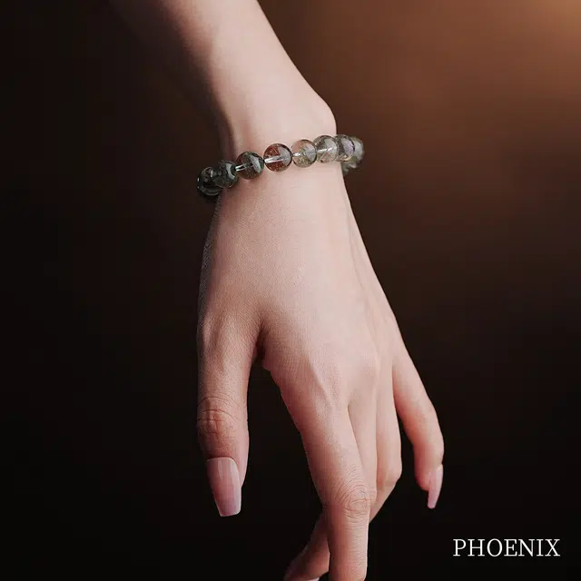 凤凰涅磐 招财纳米 原创设计轻奢质感#好运天然 绿幽灵 手串 女款