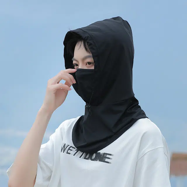 稻草人 夏季全脸遮阳防紫外线 简约休闲百搭 锦纶 防晒帽 男女同款情侣款