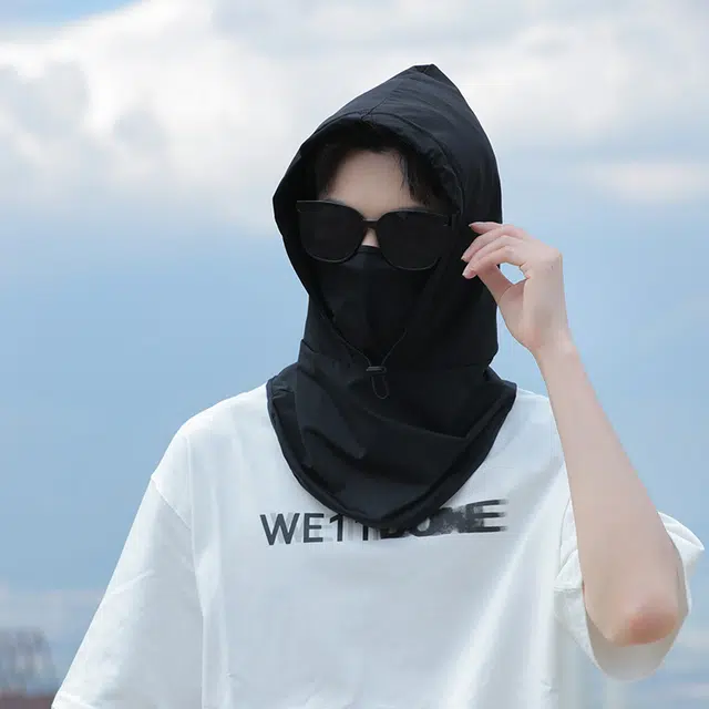 稻草人 夏季全脸遮阳防紫外线 简约休闲百搭 锦纶 防晒帽 男女同款情侣款