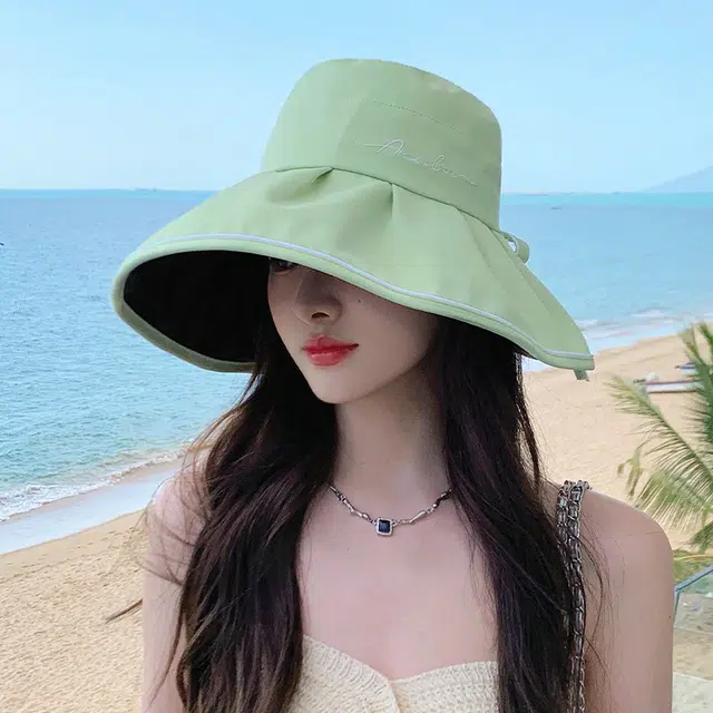 稻草人 大帽檐显脸小遮阳 防紫外线 韩系百搭时尚 涤棉 防晒帽 女款