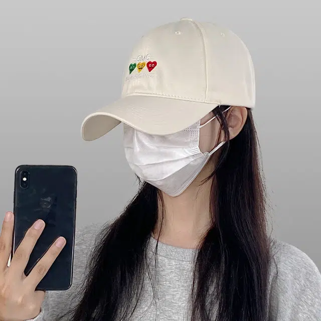 稻草人 韩系百搭刺绣小蝴蝶结 时尚潮流 显脸小 夏天遮阳防晒 棉 鸭舌帽 女款