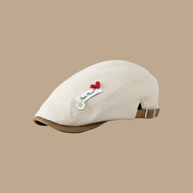 稻草人 韩版甜美可爱百搭前进帽 休闲简约显脸小 时尚文艺 聚酯纤维 贝雷帽 女款