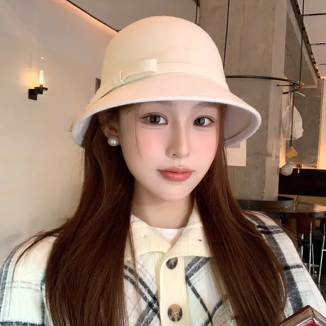 稻草人 韩版时尚优雅高级感 百搭潮流纯色 显脸小 羊毛 渔夫帽 女款