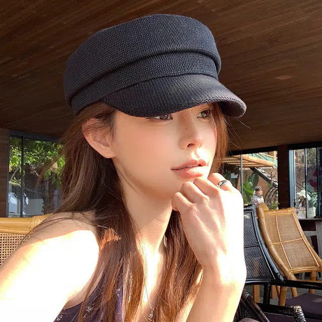 稻草人 简约休闲风复古八角日系百搭时尚潮流 聚酯纤维 贝雷帽 女款