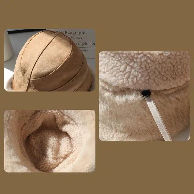 稻草人 毛茸茸保暖可爱百搭 防风防寒 显脸小 涤纶 渔夫帽 女款