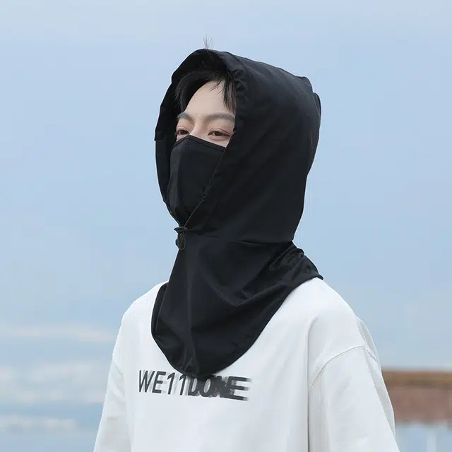 稻草人 夏季全脸遮阳防紫外线 简约休闲百搭 锦纶 防晒帽 男女同款情侣款